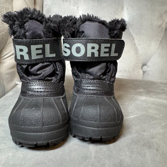 Sorel Toddler Snow Black Charcoal Commander Boot Size 4 NWOT - Picture 5 of 7